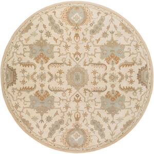 Matthias Ivory 6 ft. x 6 ft. Round Indoor Area Rug