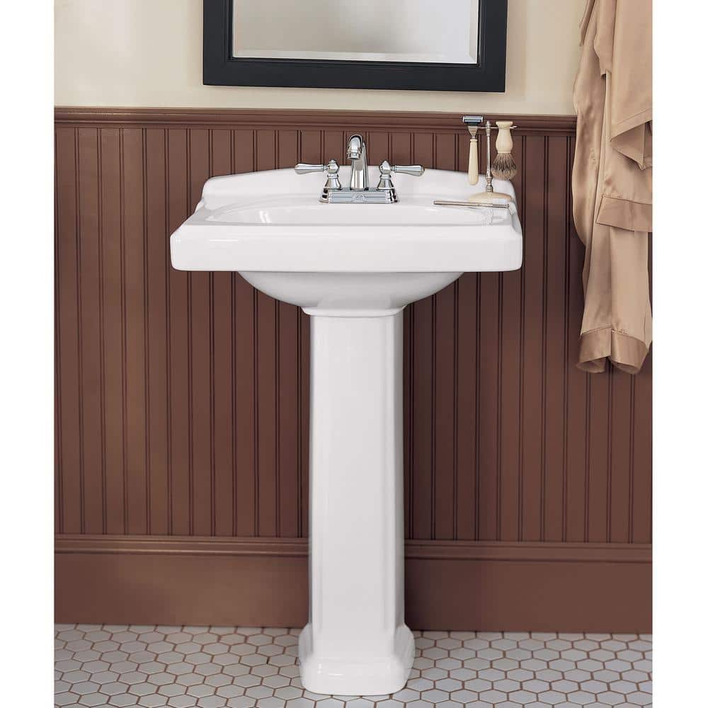 White Vitreous China Traditional Pedestal Sink Leg