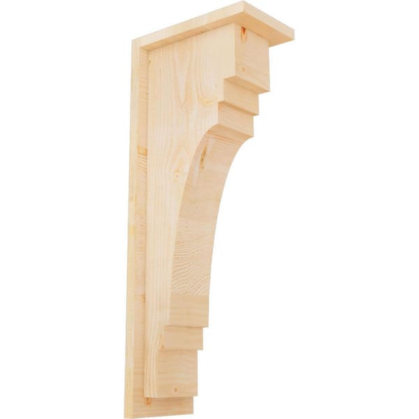 Ekena Millwork 6 in. x 10 in. x 26 in. Douglas Fir Pescadero Rough Sawn Corbel with Backplate