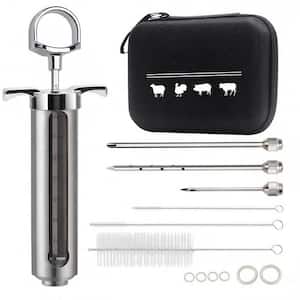 Meat Injector BBQ Injection Kit with 3 Syringe Needles, Seasoning Flavor Syringe Injector for Cooking