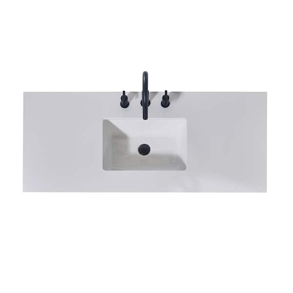 Altair Edolo 48 in. W x 22 in. D Engineered Stone Composite Vanity Top in Snow White Apron
