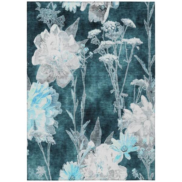 Chantille Machine Washable Indoor/Outdoor Abstract ACN2796 Emerald 10 ft. x 14 ft. Area Rug
