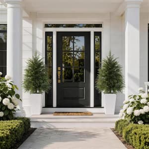 Vitalismo 4 ft. Artificial Cedar Tree with Black Square Planters
