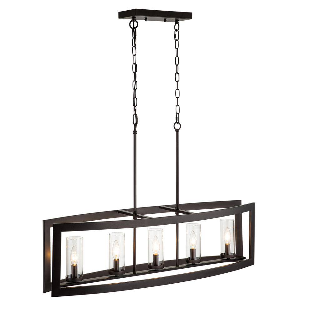 Oil Rubbed Bronze 5-Light Industrial Cage Pendant