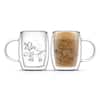JoyJolt Disney Mickey and Pluto Glass Mugs - Set of 2 Double Wall Tea Glass  Coffee Cups - 13.5 oz