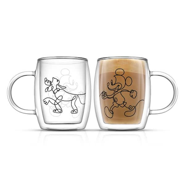 Disney Mickey & Pluto Aroma Glass Mugs Set of 2