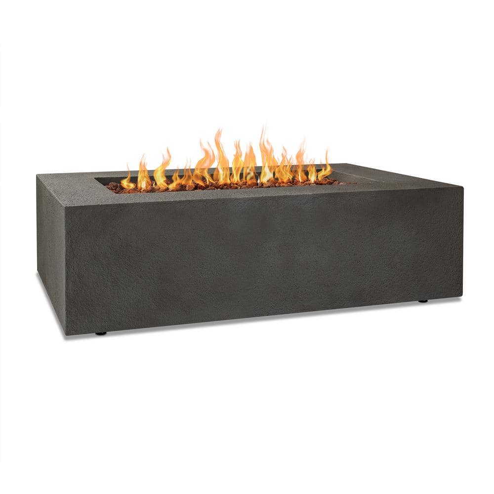 Glacier Gray 54" Gas Fire Pit Table with Lava Rocks