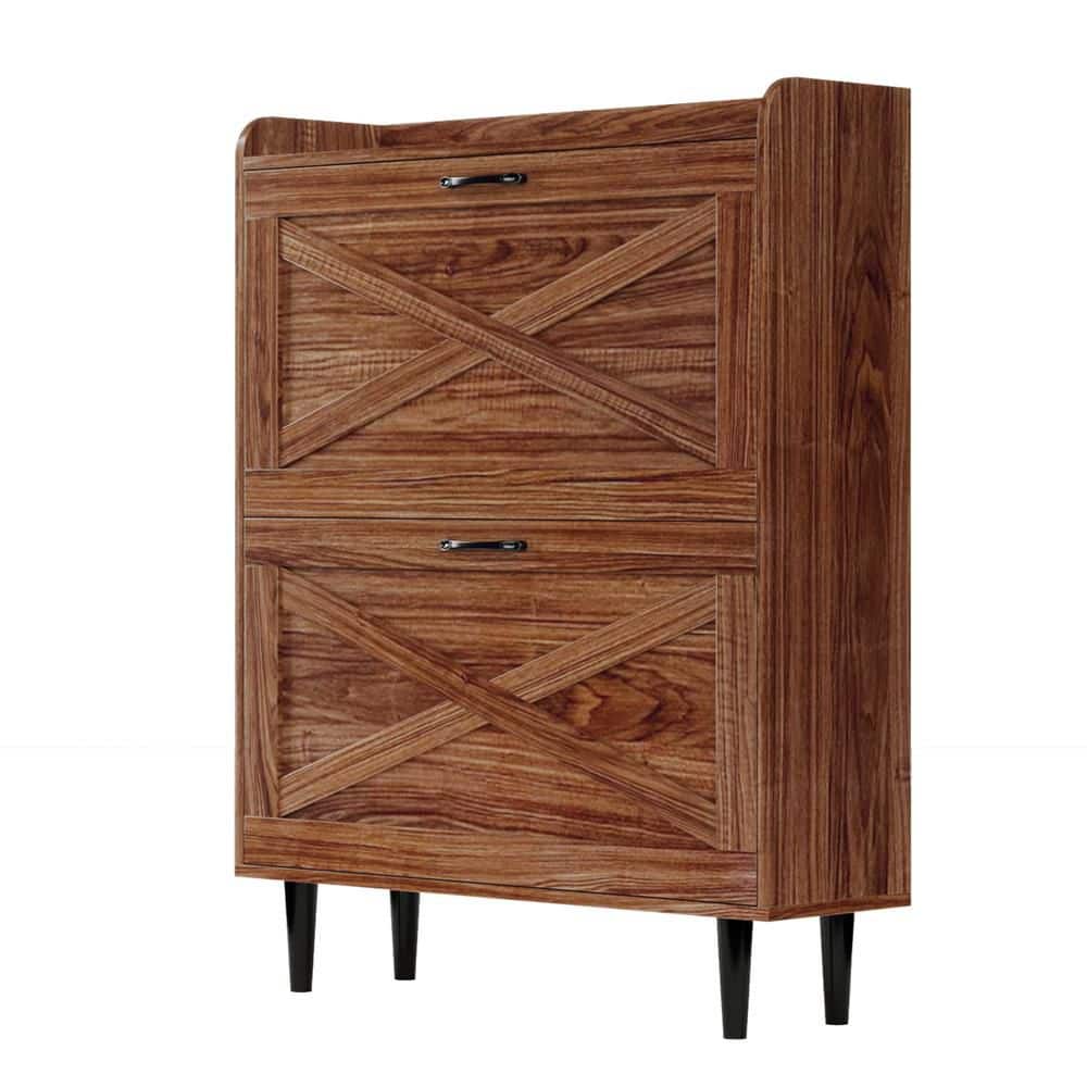 39. 37in. H x 31. 61in. W Walnut MDF Shoe Storage Cabinet price history on PriceWatchPro