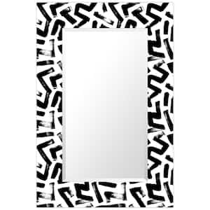 Intertwined 48 in. x 32 in. Rectangular Beveled Mirror Free Floating Reverse Printed Tempered Art Glass 48 in. x 32 in.