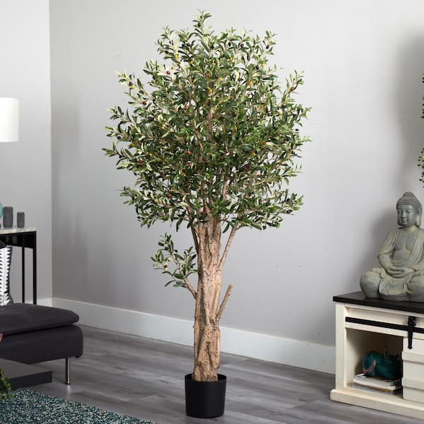 Vickerman 6 ft. Artificial Potted Olive Tree TB180572 - The Home Depot