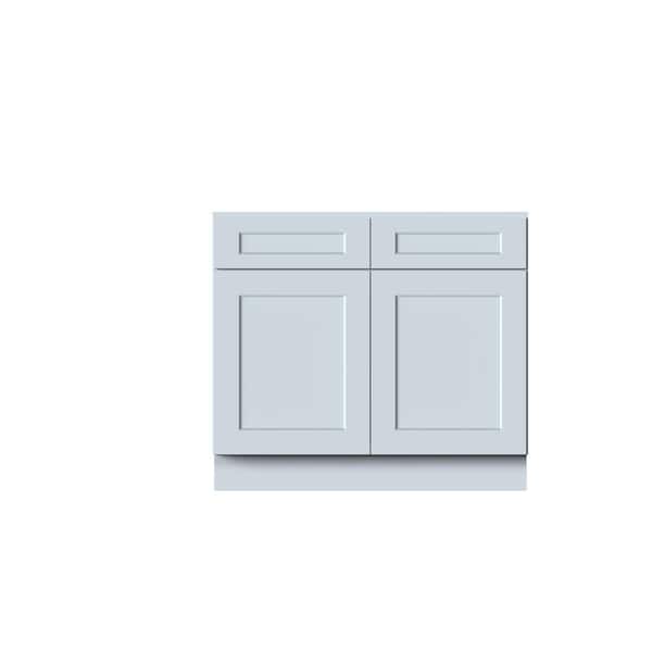 39 in. W x 24 in. D x 34. 5 in. H Plywood Ready to Assemble Floor Base Kitchen Cabinet in Dove Gray Full Overlay Design
