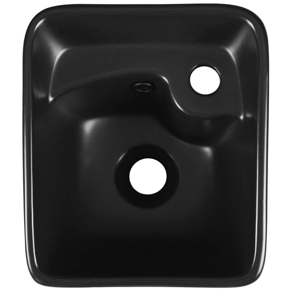Black Ceramic Modern Pedestal Bathroom Sink with Overflow