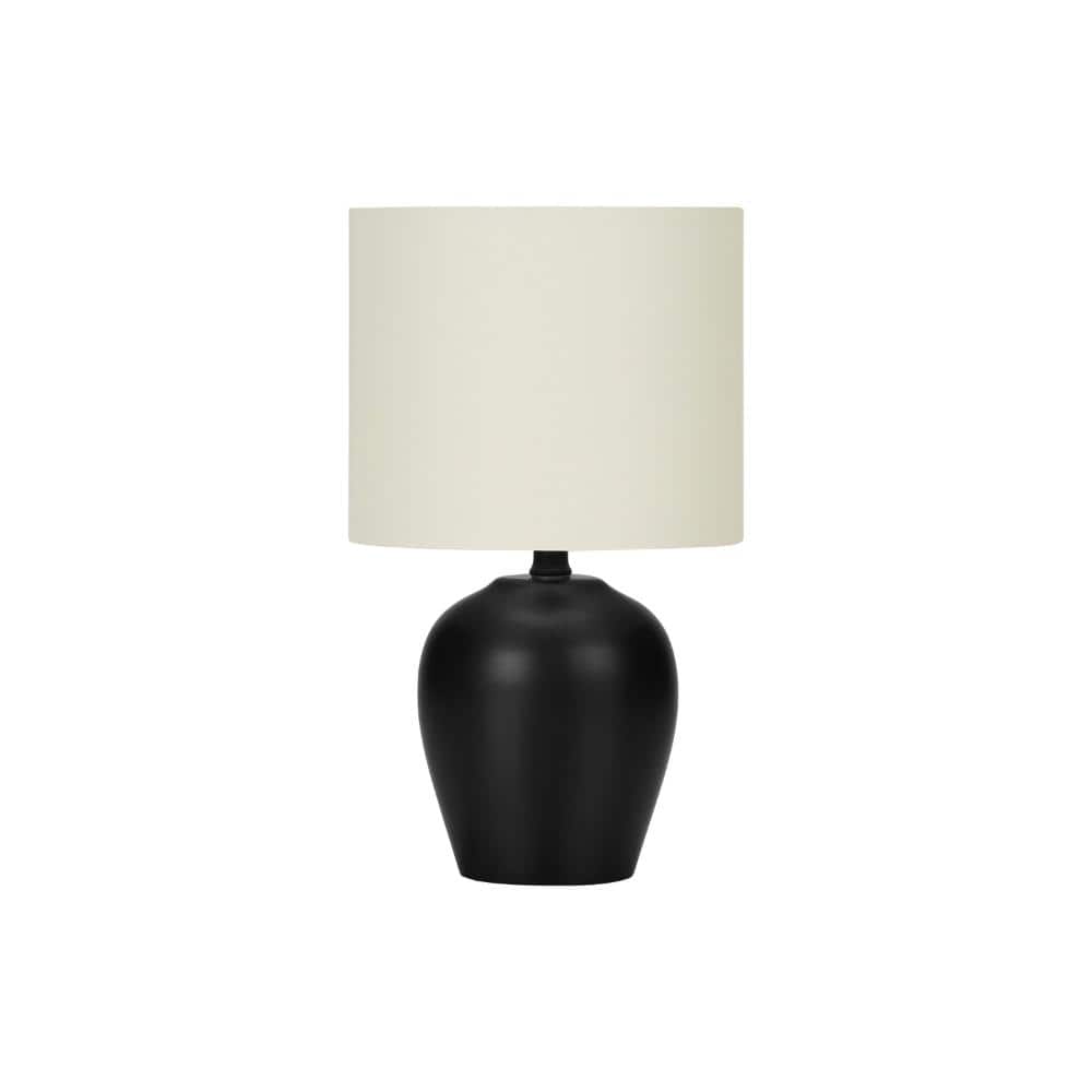 16.5 in.H Black Ceramic Base Urn Bedside Table Lamp w/ White Fabric Shade, No Bulbs Included price history on PriceWatchPro