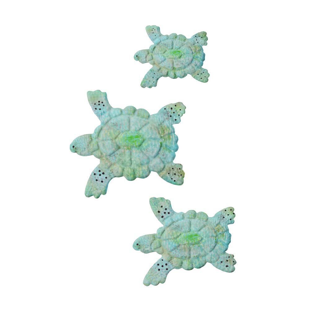 Lavish Home Sea Turtle Metal Wall Art (Set of 3) HW0200122 - The Home Depot