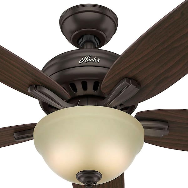 Hunter - Newsome 52 in. Indoor Premier Bronze Bowl Light Kit Ceiling Fan