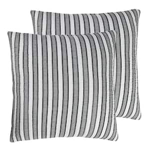 Tanzie Black Stripe Quilted Cotton Euro Sham (Set of 2)