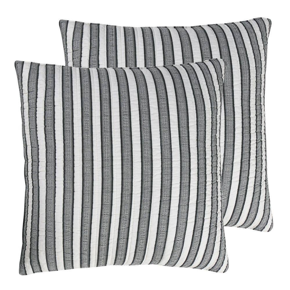 Levtex Home - Ipanema - Quilted Euro Shams Set Of Two  26 X 26 In Geometric Pattern Cotton Fabric