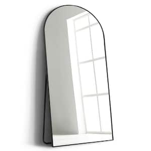 71 in. x 32in. Large and Wide Classic Full Length Arch Metal Framed Black Floor Mirror Wall Mirror