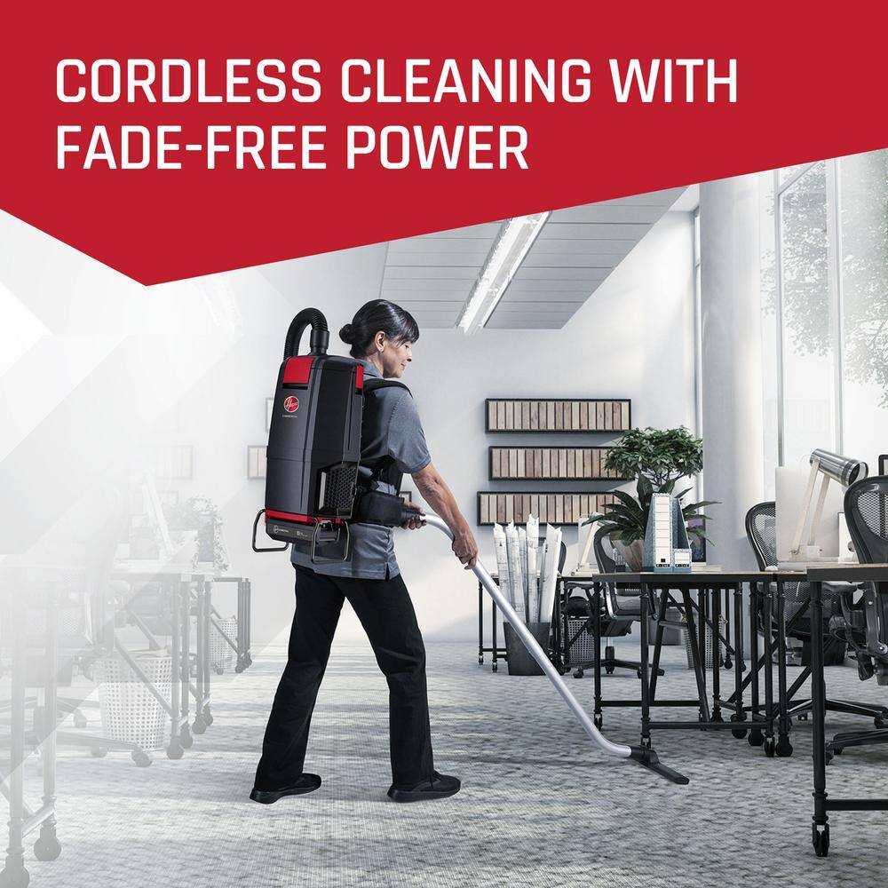 Black Cordless HEPA Filter Backpack Vacuum Cleaner for Commercial Use
