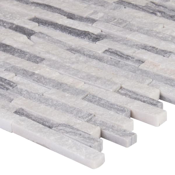 MSI - Alaska Gray Split Face 12 in. x 12 in. x 10 mm Textured Marble Mosaic Tile (10 sq. ft./case)