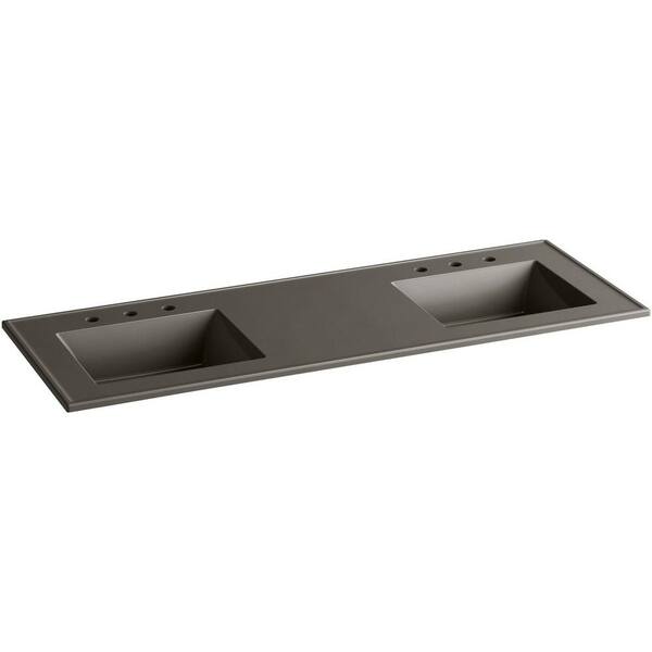 KOHLER Ceramic/Impression 61 in. Vitreous China Double Vanity Top with Basin in Cashmere Impressions