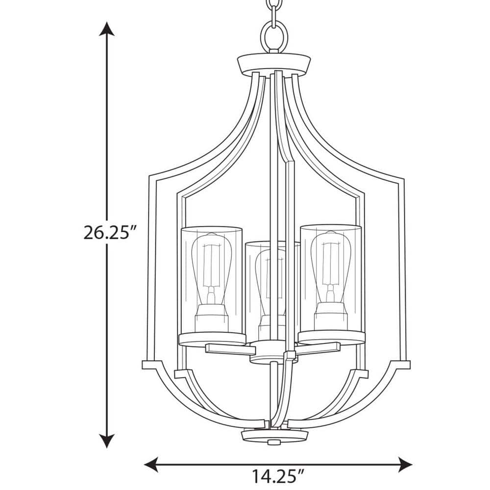 Modern Lassiter 26'' Matte Black Nickel-Accented Glass Foyer Light