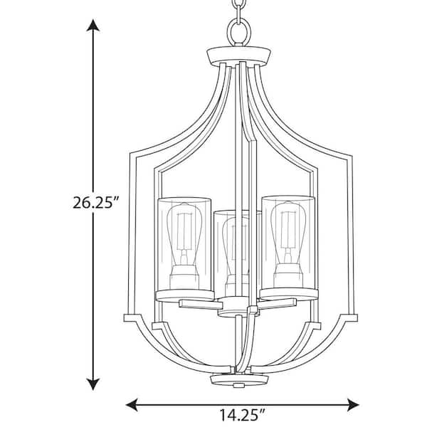 Lassiter 3-Light Matte Black Foyer Pendant