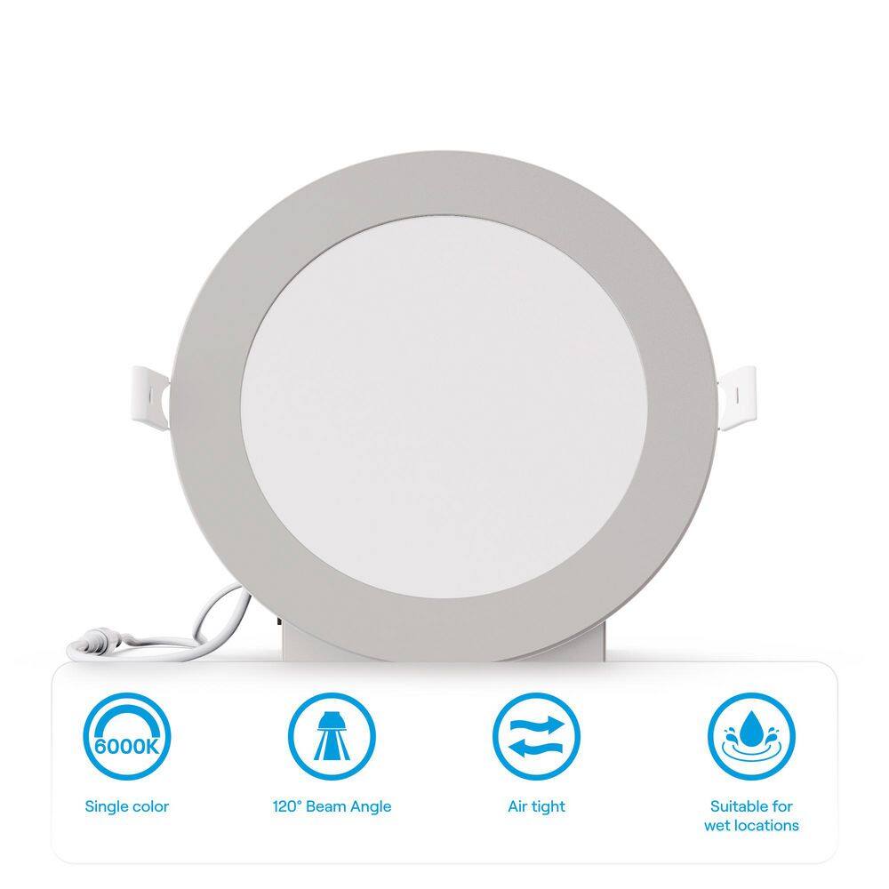 4'' White Aluminum LED Canless Recessed Lighting Kit