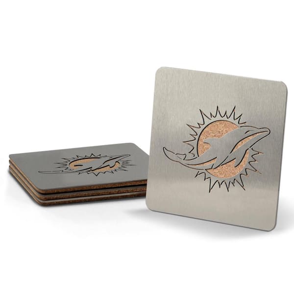 YouTheFan NFL Miami Dolphins 4 in. Metallics Coasters (Set of 4)