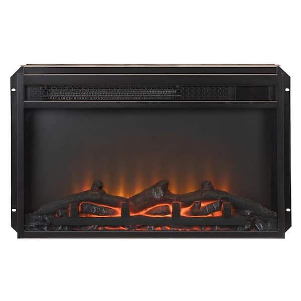 Etokfoks 1400-Watt Black Electric Fireplace Infrared Space Heater with Overheating Protection and 3D LED Flames