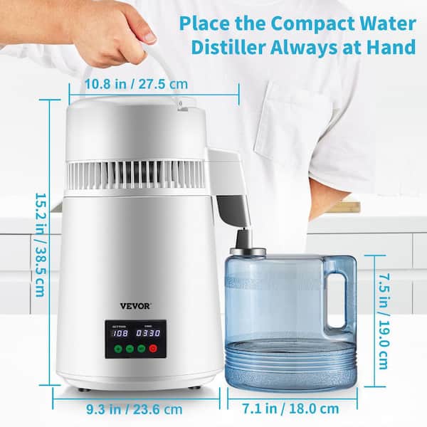 Vevor Home Water Distiller Distilled Water Maker 4L With Dual Temp Display  White, 1 - Fry's Food Stores