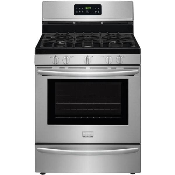 Frigidaire 5.0 cu. ft. Gas Range with Self-Cleaning QuickBake Convection Oven in Smudge-Proof Stainless Steel