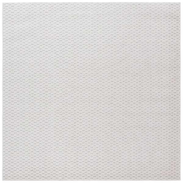 Stella Ivory 7 ft. x 7 ft. High-Low Solid Square Indoor/Outdoor Area Rug