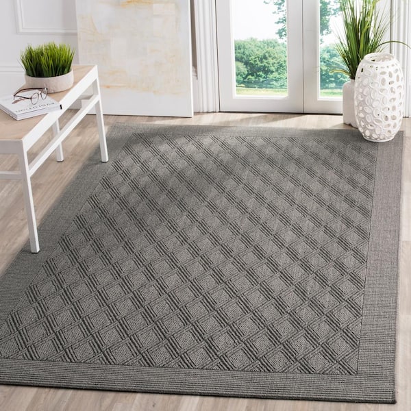 Palm Beach Ash 8 ft. x 11 ft. Border Area Rug