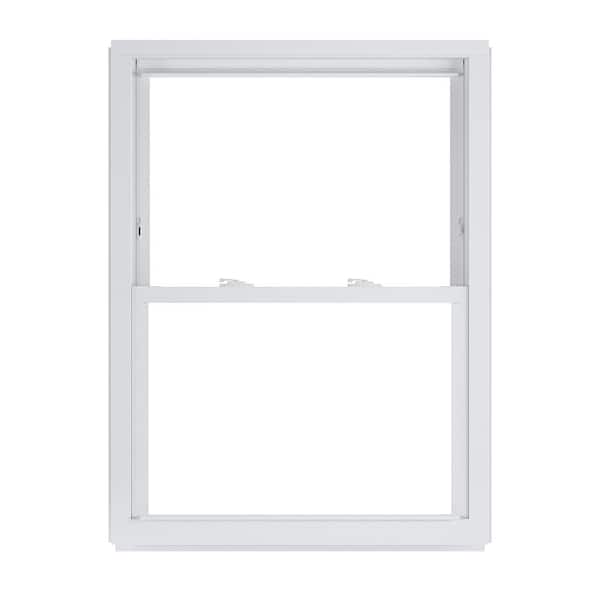 American Craftsman 31.75 in. x 37.25 in. 50 Series Low-E Argon Glass Double Hung White Vinyl Replacement Window, Screen Incl