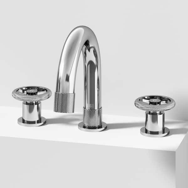 Wythe 8 in. Widespread Double Handles Faucet in Chrome