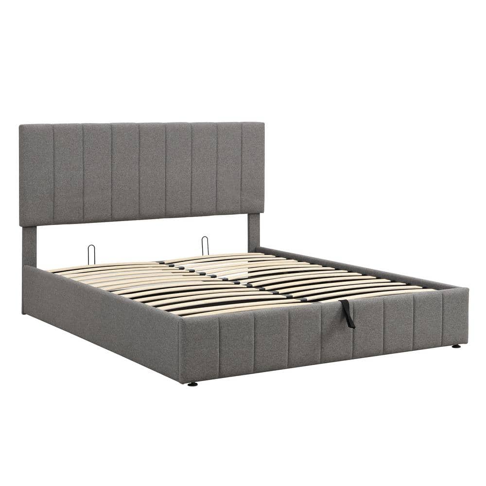 Koble Reclina Oak Upholstered Lift-Up Storage Bed - King HM-BD004-022 - The  Home Depot