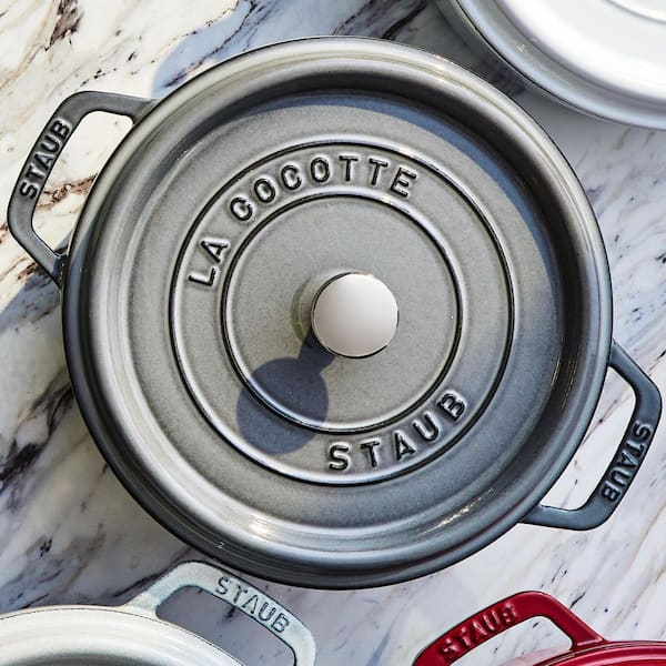 staub Cast Iron Round Cast Iron Dutch Oven in Graphite Grey