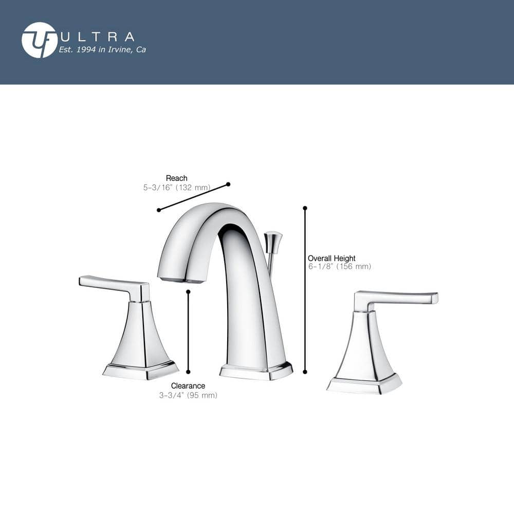Lotto Chrome Polished Widespread 2-Handle Bathroom Faucet