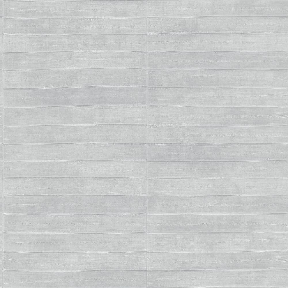 Dermot Silver Horizontal Stripe Leather Wallpaper