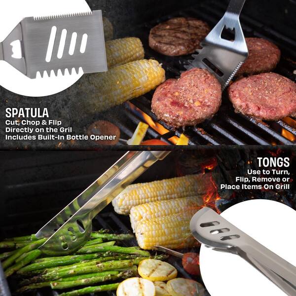 Pure Garden 16-Piece Stainless Steel BBQ Grill Tool Set with