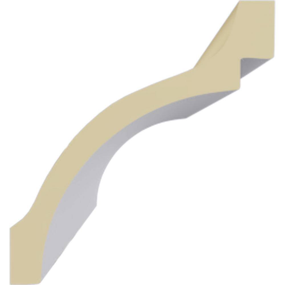 Primed White Geometric Crown Moulding Sample, 12 in