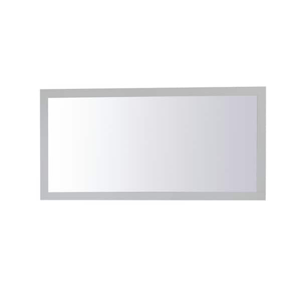 Unbranded Timeless Home 72 in. W x 36 in. H x Contemporary Wood Framed Rectangle Grey Mirror