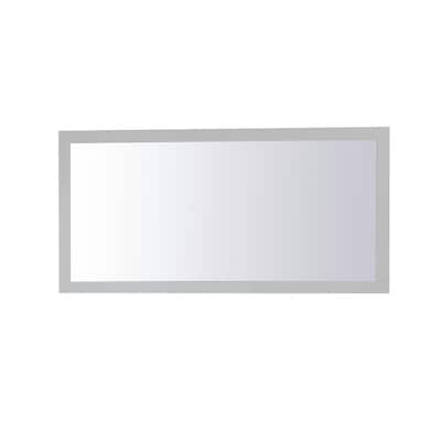 Medium Rectangle Grey Contemporary Mirror (36 in. H x 72 in. W)