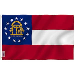 Fly Breeze 3 ft. x 5 ft. Polyester Georgia State Flag 2-Sided Flags Banners with Brass Grommets and Canvas Header