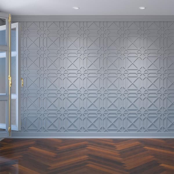 Ekena Millwork 15 3/8"W x 15 3/8"H x 3/8"T Medium Buxton Decorative Fretwork Wall Panels in Architectural Grade PVC