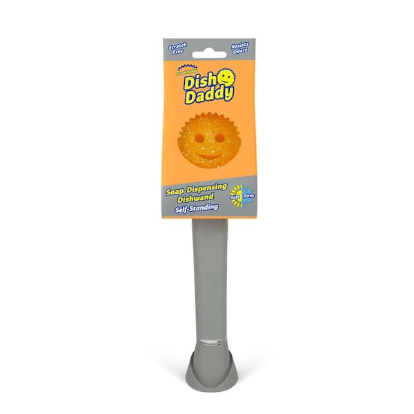 Dishwashing Wand with Sponge (9 in. Handle) All-Purpose Soap Dispensing Dishwand 1-Count