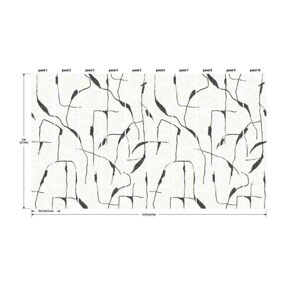Nikki Chu 150 sq. ft. Grey Ivory Coast Mural Peel and Stick Wallpaper