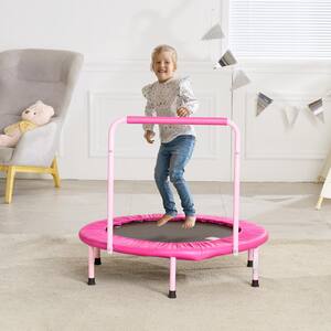 Trampoline Enfant 36 Pouces (91 Cm) - Pliable Avec Poignée Réglable - Accoudoirs Amovibles - Capacité 60kg - Pour 3-6 Ans