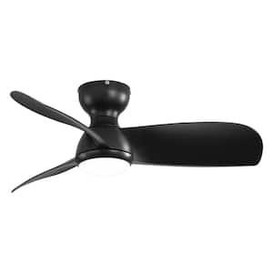 Tracy 36 in. Integrated LED Indoor Black Flush Mount Ceiling Fan with Light and Remote Control Included